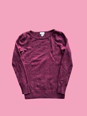 Club Monaco Cashmere Sweater Burgundy Marled Knit Size S